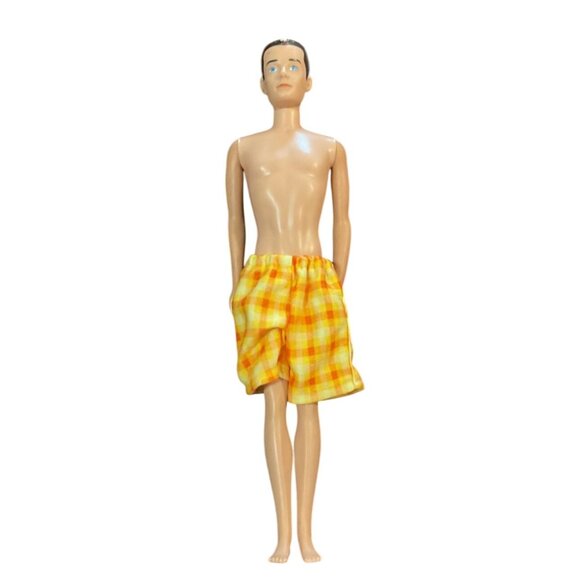 Vtg Ken Doll 1960 Mattel California Marking Wearing Yellow...
